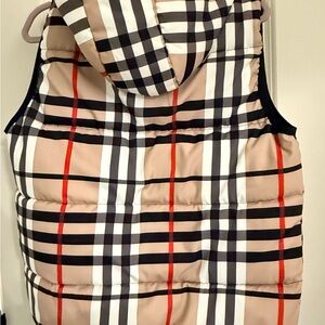 Plaid Hooded Puffer Vest